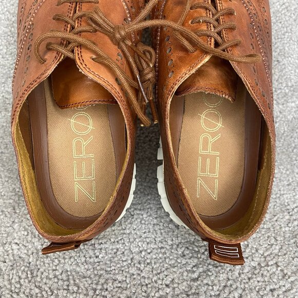 Cole Haan ZeroGrand Wingtip Oxford Dress Shoes British Tan C23741 Men’s US 9.5 M - Picture 9 of 10